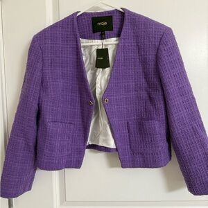 Maje Vapraia Cotton Tweed Cropped Jacket